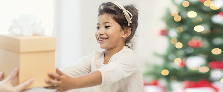 girl with holiday present