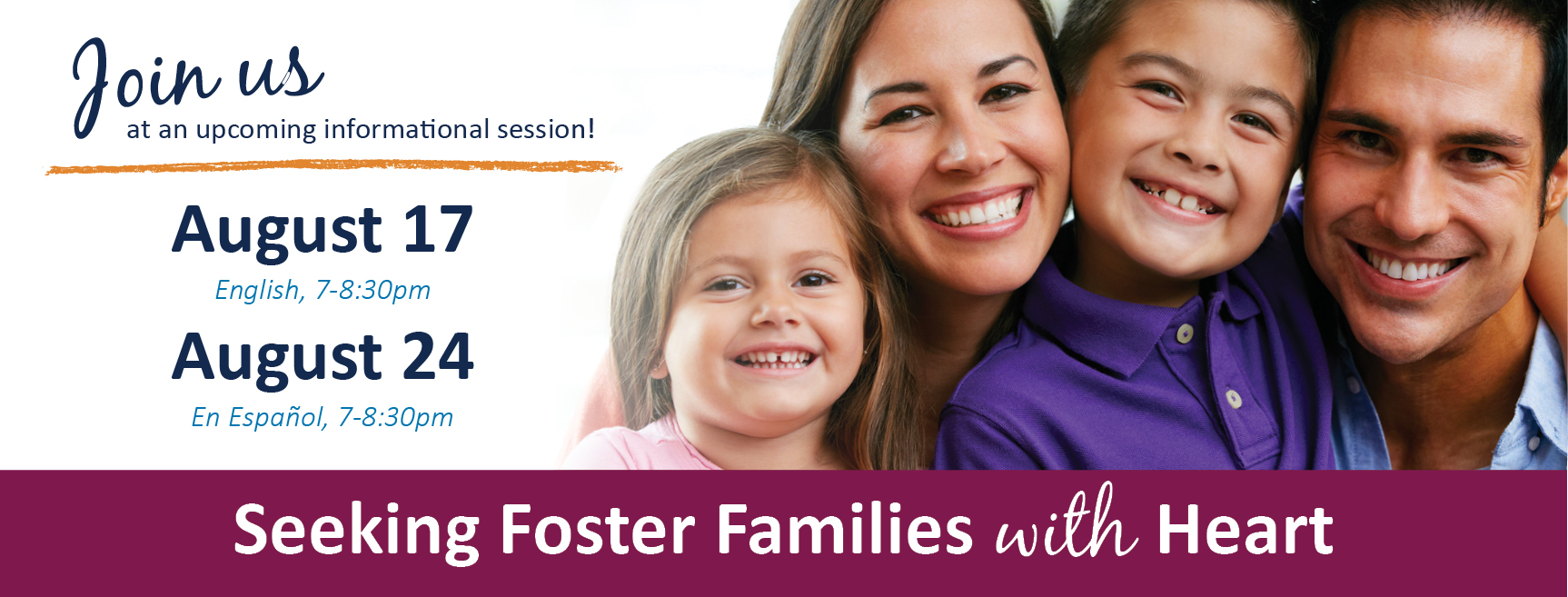 Seeking foster families slider